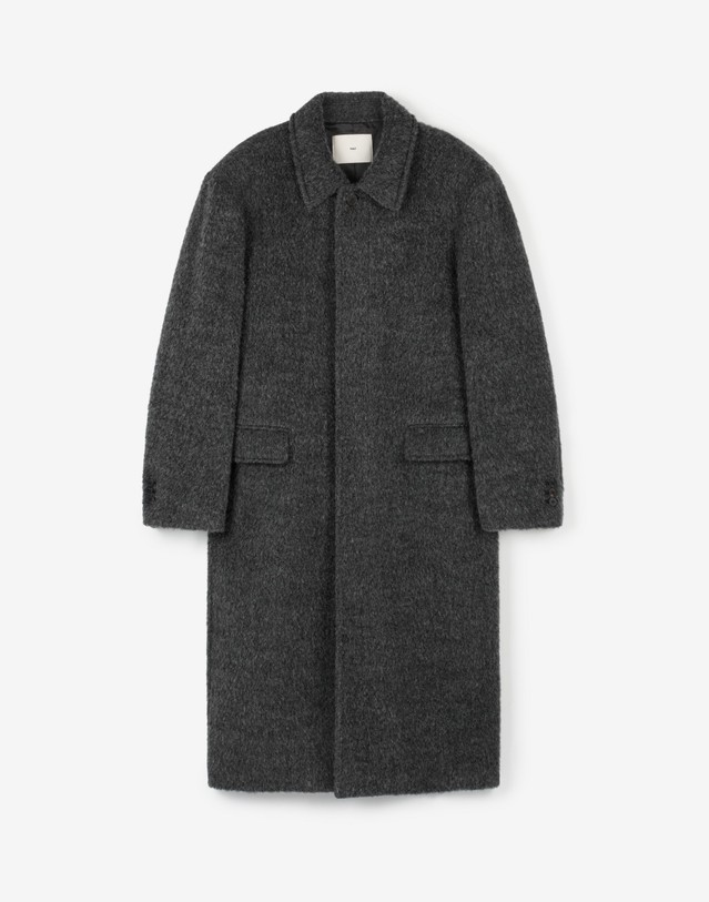 티엔지티 세트 Oversized Alpaca Mac Coat (Dark Grey) 차콜 그레이 상세