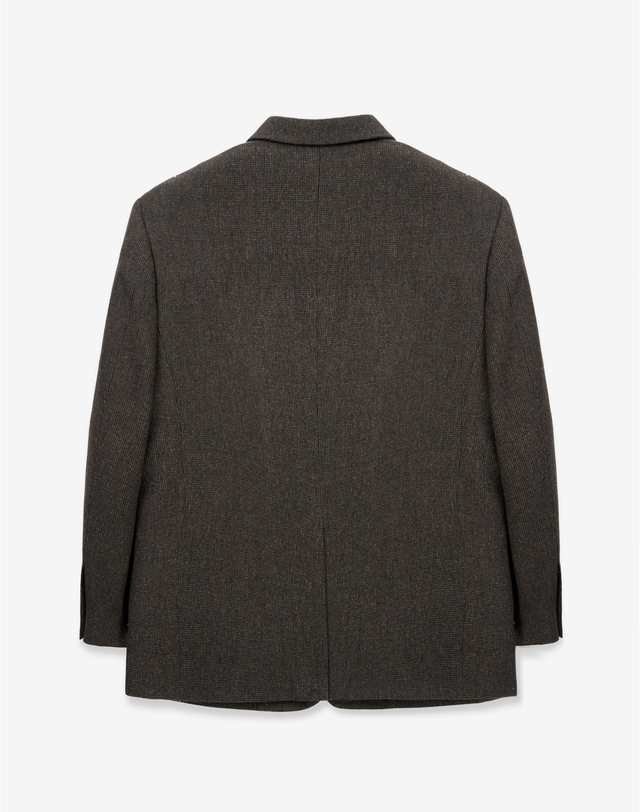 티엔지티 세트 Oversized Wool Micro Check Jacket (Brown) 브라운 착용컷