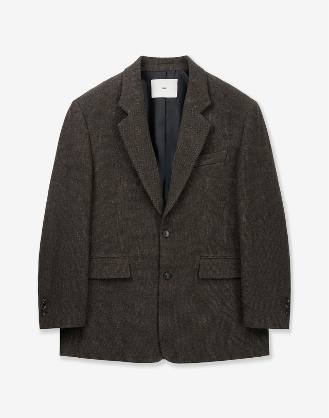 티엔지티 세트 Oversized Wool Micro Check Jacket (Brown) 브라운 상세