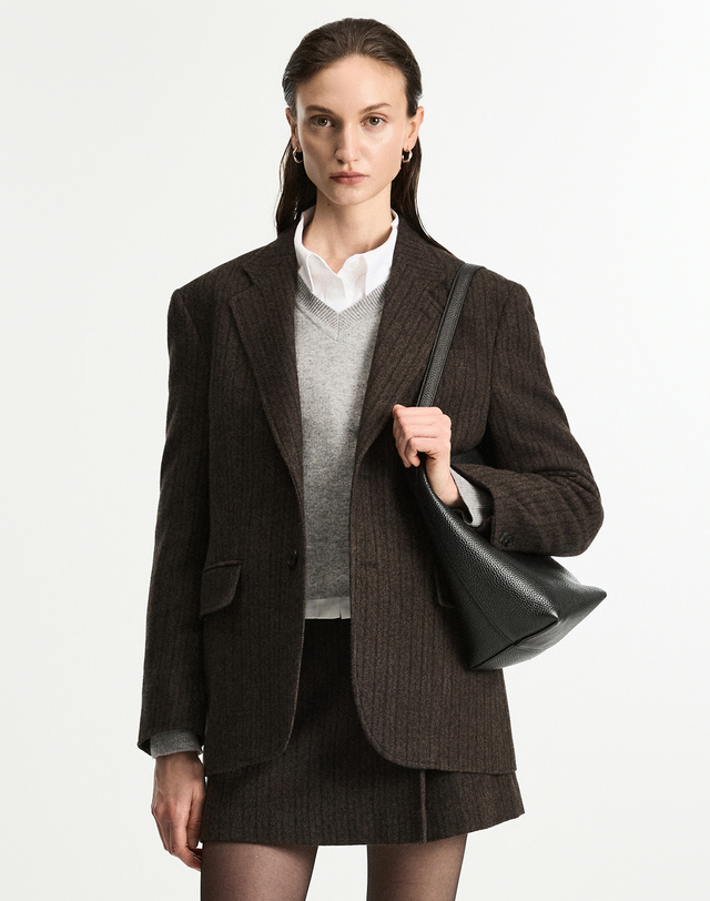티엔지티 세트 Redford Wool Herringbone Jacket (Brown) 브라운 착용컷