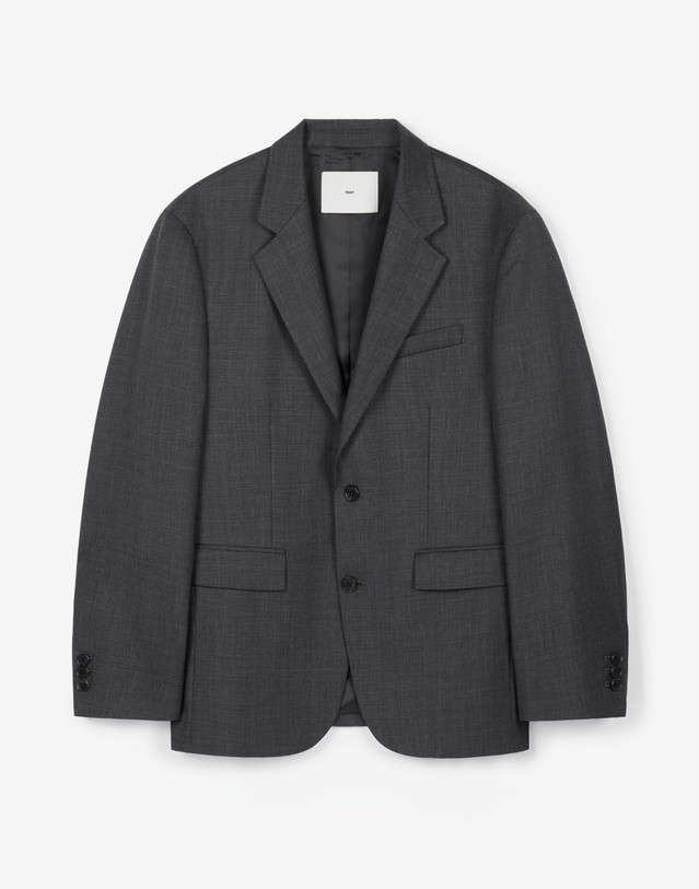 티엔지티 세트 Wool Blend Comfort Jacket & Tapered Pants (Charcoal) 그레이 착용컷
