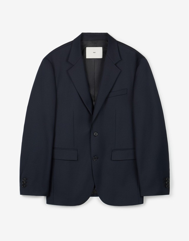 티엔지티 세트 Wool Blend Comfort Jacket & Tapered Pants (Dark Navy) 네이비 착용컷