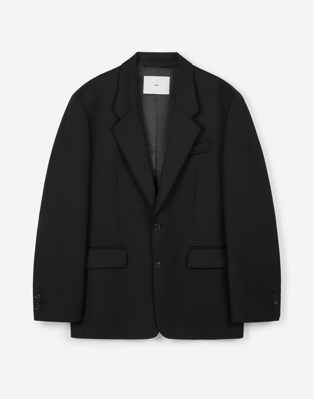 티엔지티 세트 Oversized Structured Wool Jacket & Flared Pants (Black) 블랙 착용컷