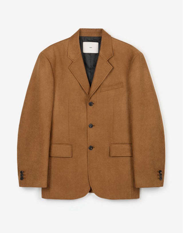 티엔지티 세트 Faux Suede Jacket (Camel Brown) 캐멀 착용컷