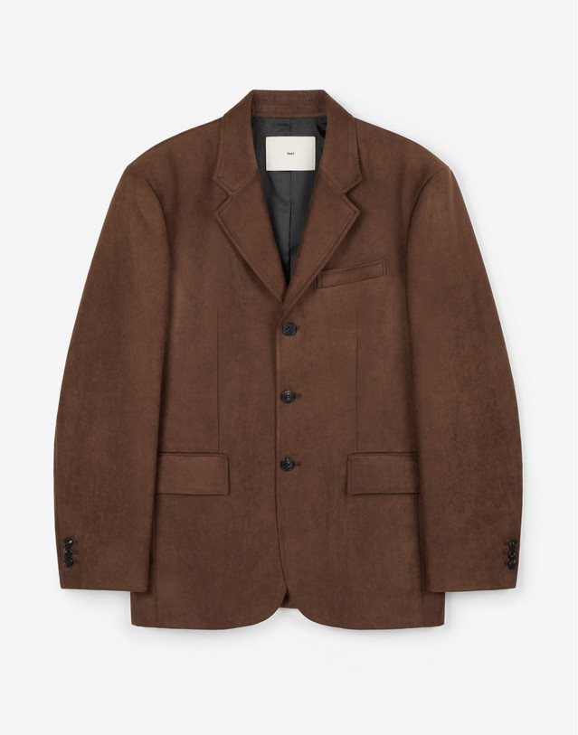 티엔지티 세트 Faux Suede Jacket (Brown) 브라운 착용컷