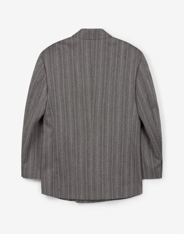 티엔지티 세트 Herringbone Double Breasted Jacket & Semi-Wide Pants (Grey) 그레이 착용컷