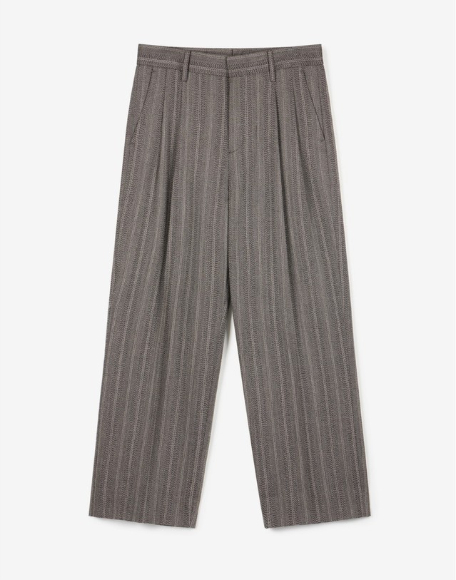 티엔지티 세트 Herringbone Double Breasted Jacket & Semi-Wide Pants (Grey) 그레이 상세