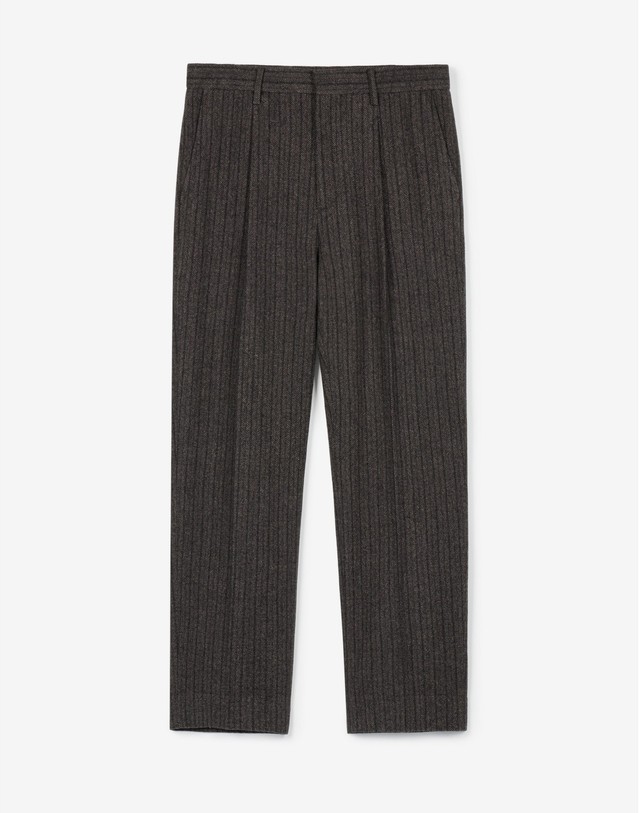 티엔지티 세트 Redford Wool Herringbone Jacket & Tapered Pants (Grey) 그레이 착용컷
