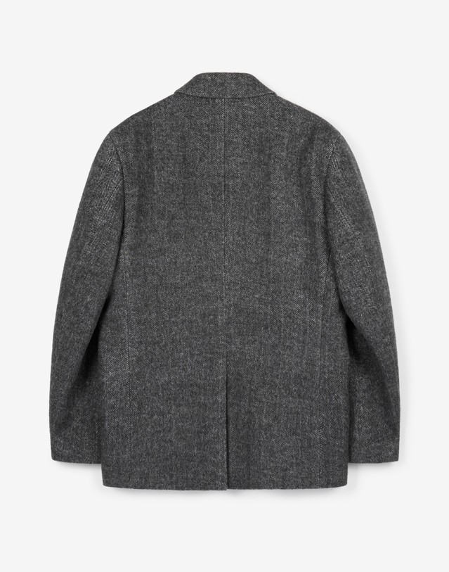 티엔지티 세트 Hairy Wool Herringbone Jacket (Dark Grey) 그레이 상세