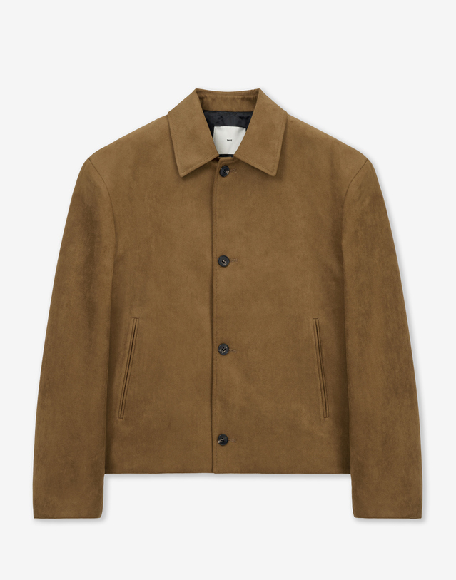 티엔지티 세트 Faux Suede Short Jacket (Camel Brown) 캐멀 착용컷