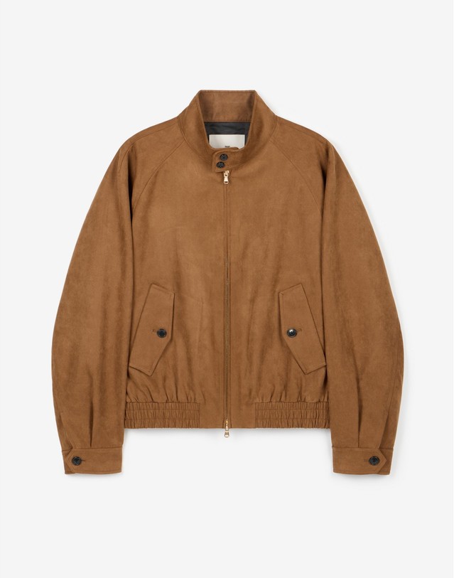 티엔지티 세트 Faux Suede Harrington Jacket (Camel Brown) 캐멀 착용컷