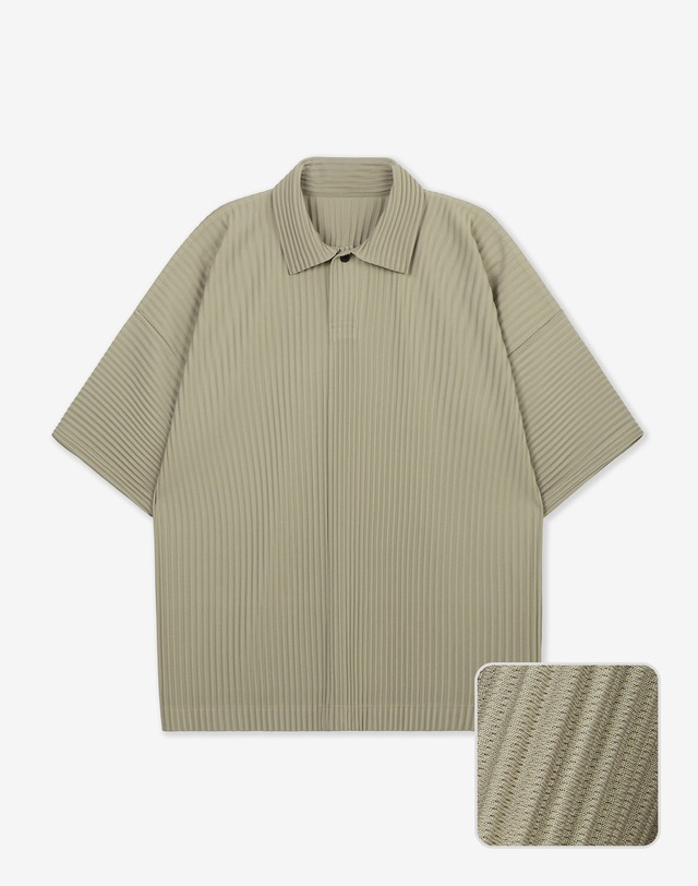 요요기 플리츠 바이 티엔지티 Yoyogi Pleats Polo & Shorts (Beige) 베이지 착용컷