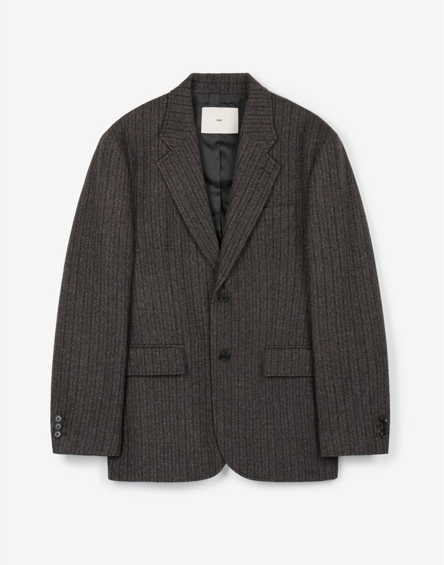 티엔지티 세트 Redford Wool Herringbone Jacket & Semi-Wide Pants (Grey) 그레이 착용컷