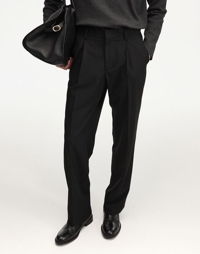 티엔지티 세트 Wool Blend Comfort Jacket & Semi-Wide Pants (Black) 블랙 상세