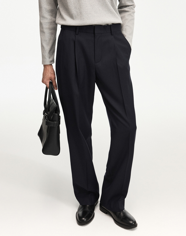 티엔지티 세트 Wool Blend Comfort Jacket & Semi-Wide Pants (Dark Navy) 네이비 상세