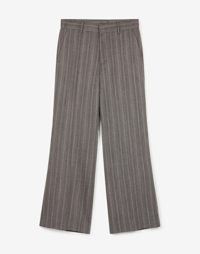 티엔지티 세트 Herringbone Wool Double Breasted Jacket & Flared Pants (Grey 그레이 상세