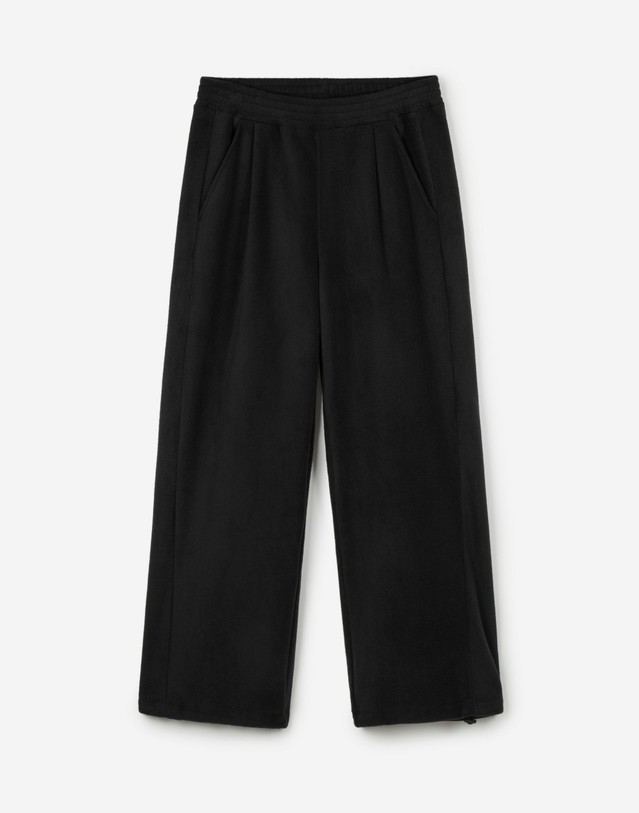 티엔지티 세트 [UNI] Koenji Fleece Wide-Leg Pants (Black) 블랙 착용컷