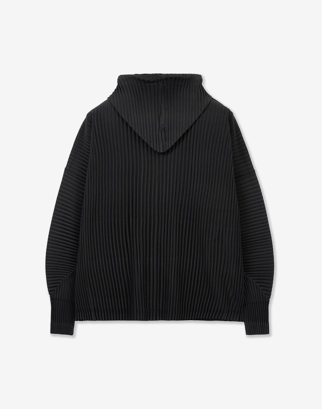 요요기 플리츠 바이 티엔지티 Yoyogi Pleats Hooded Zip-Up & Wide Leg Pants (Black) 블랙 착용컷