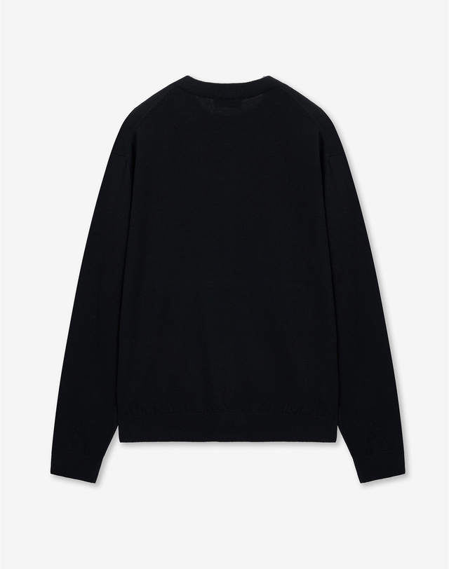 티엔지티 세트 Layered V-Neck Knit Top (Black) 블랙 착용컷