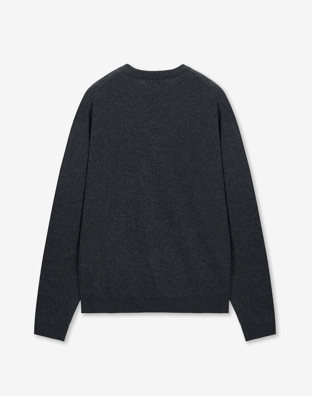 티엔지티 세트 Layered V-Neck Knit Top (Dark Grey) 그레이 착용컷