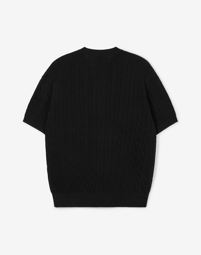 티엔지티 세트 Cable Knit Cardigan (Black) 블랙 착용컷