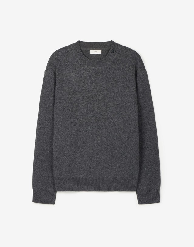 티엔지티 세트 Button-Detail Knit (Dark Grey) 그레이 상세