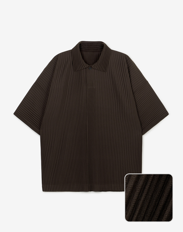요요기 플리츠 바이 티엔지티 Yoyogi Pleats Polo & Wide Pants (Brown) 브라운 착용컷