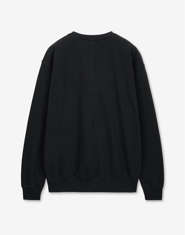 티엔지티 세트 Embroidery Logo Sweatshirt (Black) 블랙 착용컷