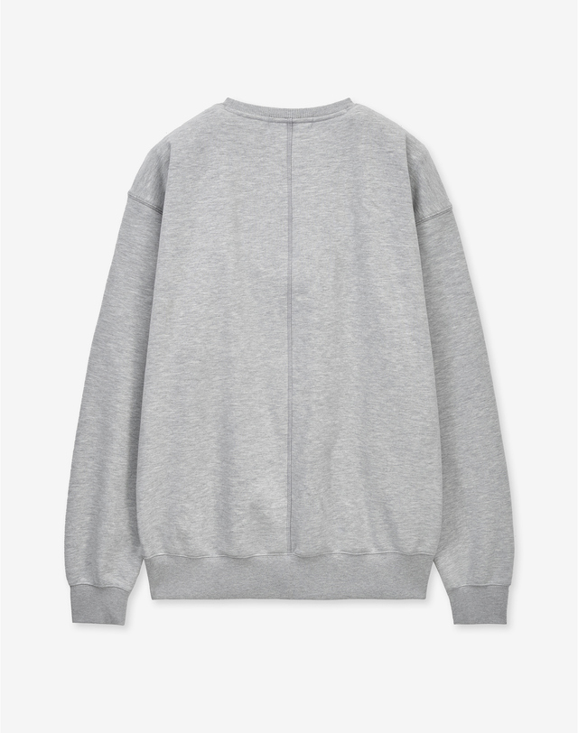 티엔지티 세트 Embroidery Logo Sweatshirt (Melange Grey) 그레이 착용컷