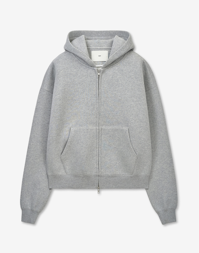 티엔지티 세트 Sculpted Oversize Hoodie Zip-Up (Melange Grey) 그레이 착용컷