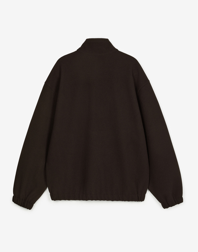 티엔지티 세트 Oversized Fleece Quarter Zip-up Sweatshirt (Brown) 브라운 착용컷