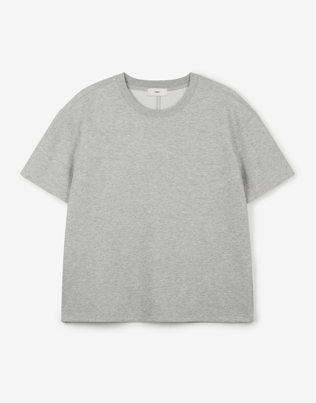 티엔지티 세트 Essential Cropped Tee (Melange Grey) 그레이 착용컷