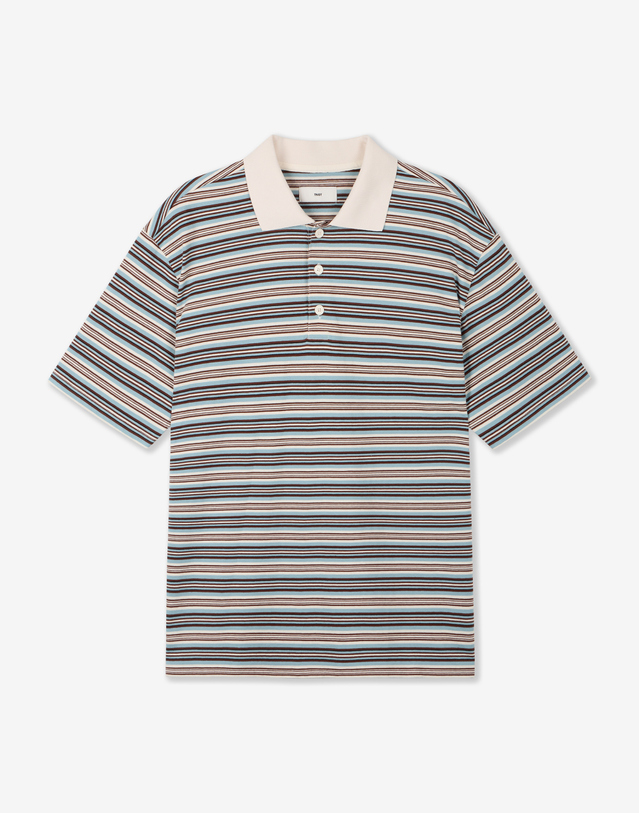티엔지티 세트 Stripe Polo (Light Blue) 블루 착용컷