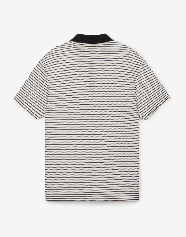 티엔지티 세트 Crochet Striped Polo (Black) 블랙 착용컷
