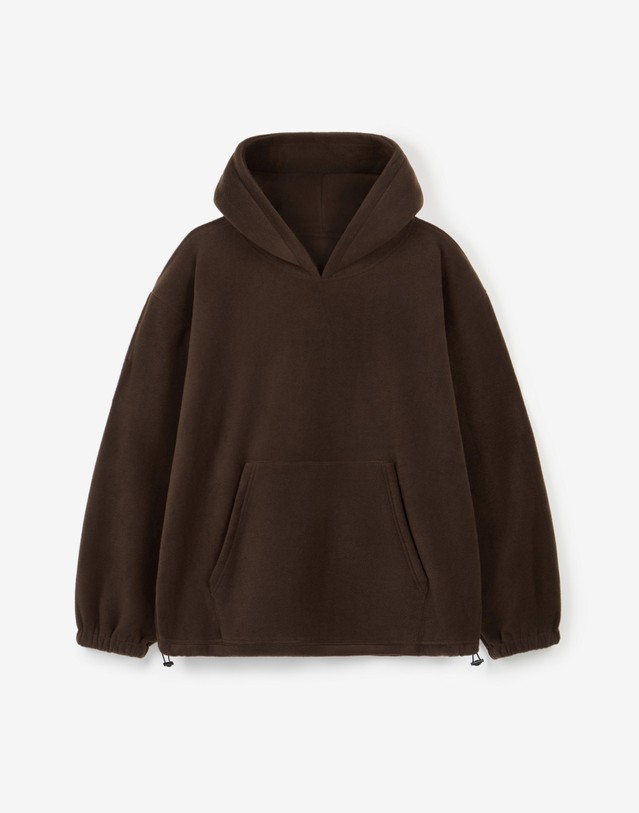 티엔지티 세트 [UNI] Koenji Fleece Oversized Hooded Sweatshirt (Brown) 브라운 착용컷