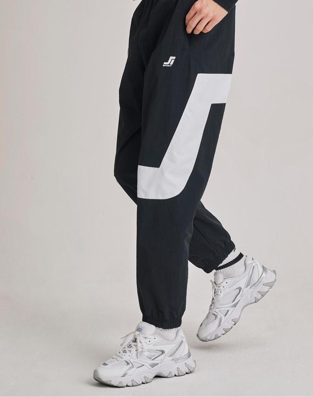 질스튜어트 뉴욕 질스튜어트 스포츠 세트 [J Signature Pants] 블랙 라인 블럭 남녀공용 트레이닝 팬츠 착용컷