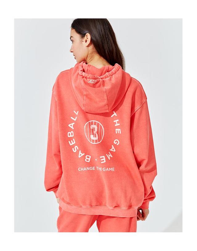 질스튜어트 뉴욕 질스튜어트 스포츠 세트 [Change Up Pigment Hoodie Set] 코랄 피그먼트 면 남녀공용 스웻 후디 세트 착용컷