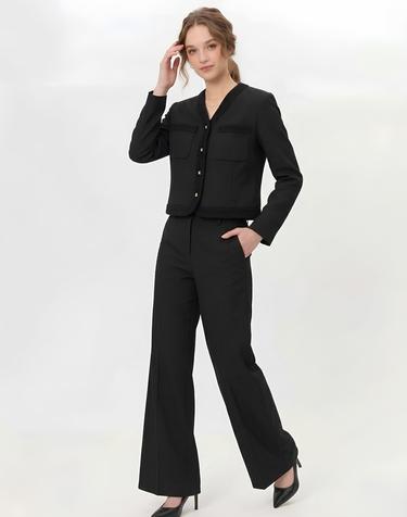 [Set] 블랙 포켓 울혼방 자켓 + 팬츠