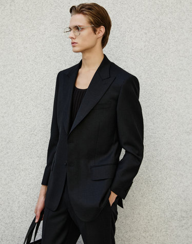 [송성문착용]차콜그레이 피크드 라펠 《Tech Tailoring》수트 자켓
