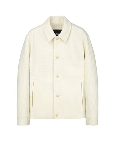 크림《Solid Tweed》코치 점퍼