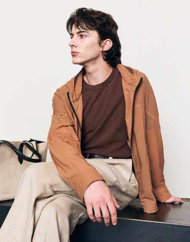 알레그리 다크 오렌지《LightGuard》초경량 립스탑 블루종 점퍼