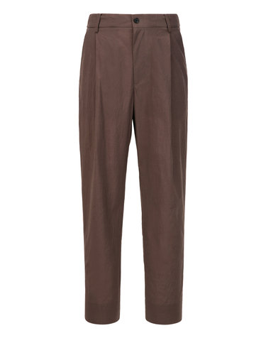다크브라운《Natural Cotton》1-Tuck 크롭 팬츠