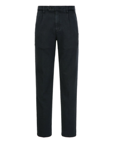 블랙《Flex Denim》[Slim 1-Tuck] 데님 팬츠