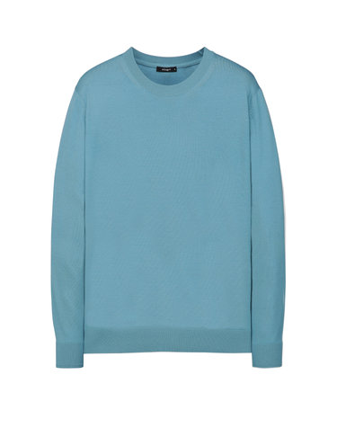 라이트 터콰이즈《Prime Wool》라운드 스웨터