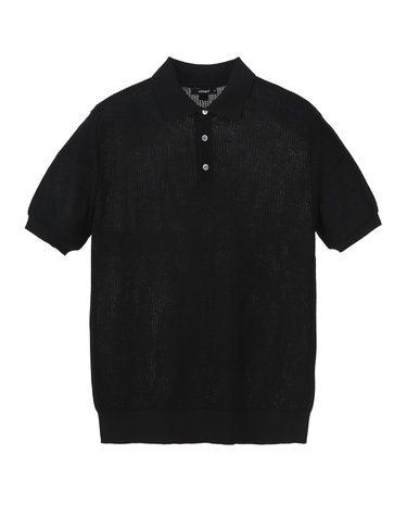 블랙《Cotton Weave》카라넥 니트