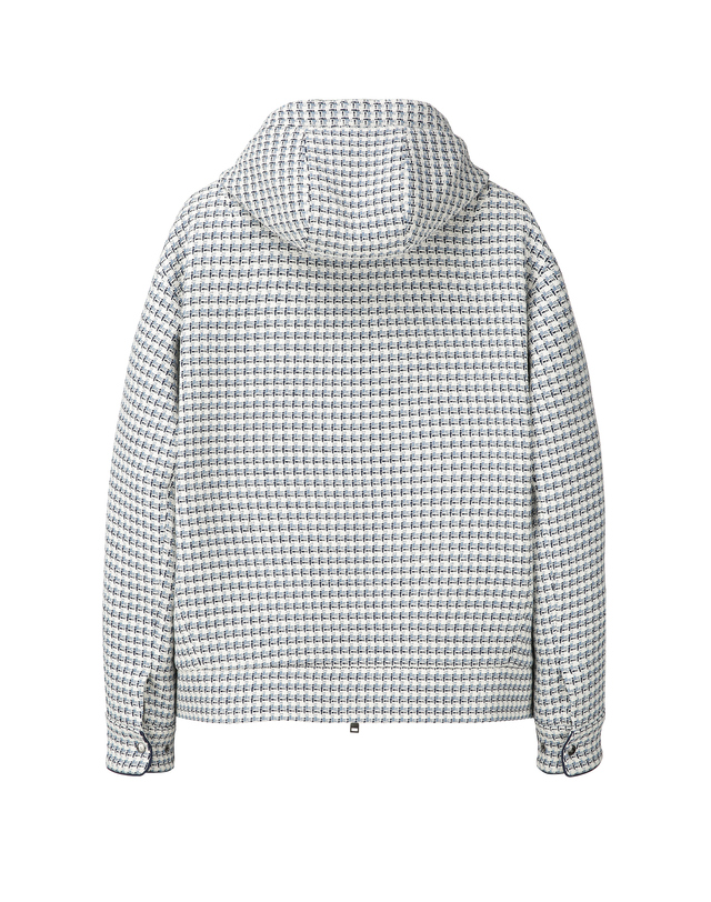 알레그리 라이트블루《Multi Tweed》후디 점퍼 밝은 블루 착용컷