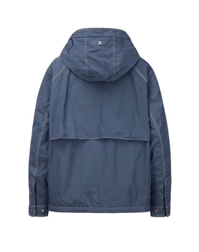 알레그리 그레이시 블루《Garment Dyed》윈드 브레이커 탁한 블루 착용컷