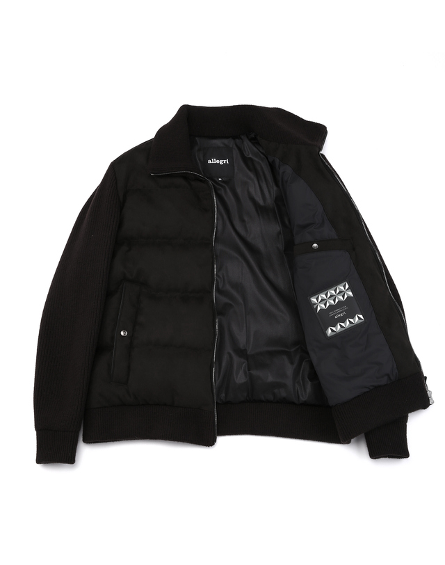 알레그리 다크브라운《Faux Suede》하이브리드 점퍼 진한 브라운 착용컷
