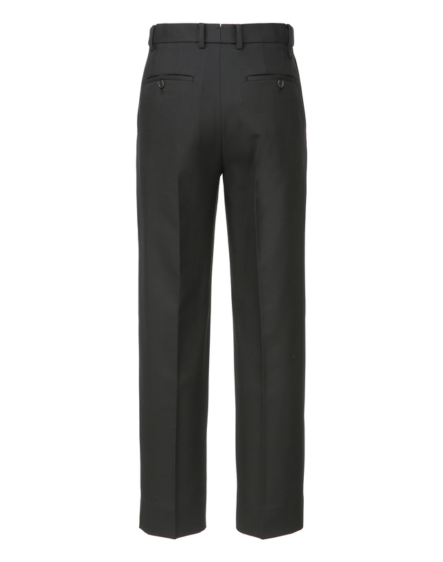 알레그리 블랙《Wool Twill》G.B.CONTE 스트레이트 핏 단품 팬츠 착용컷