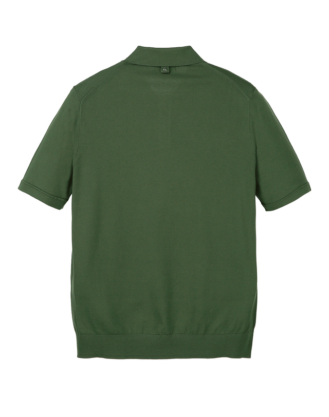알레그리 다크 그린《Mild Rayon》카라넥 니트 진한 초록 착용컷